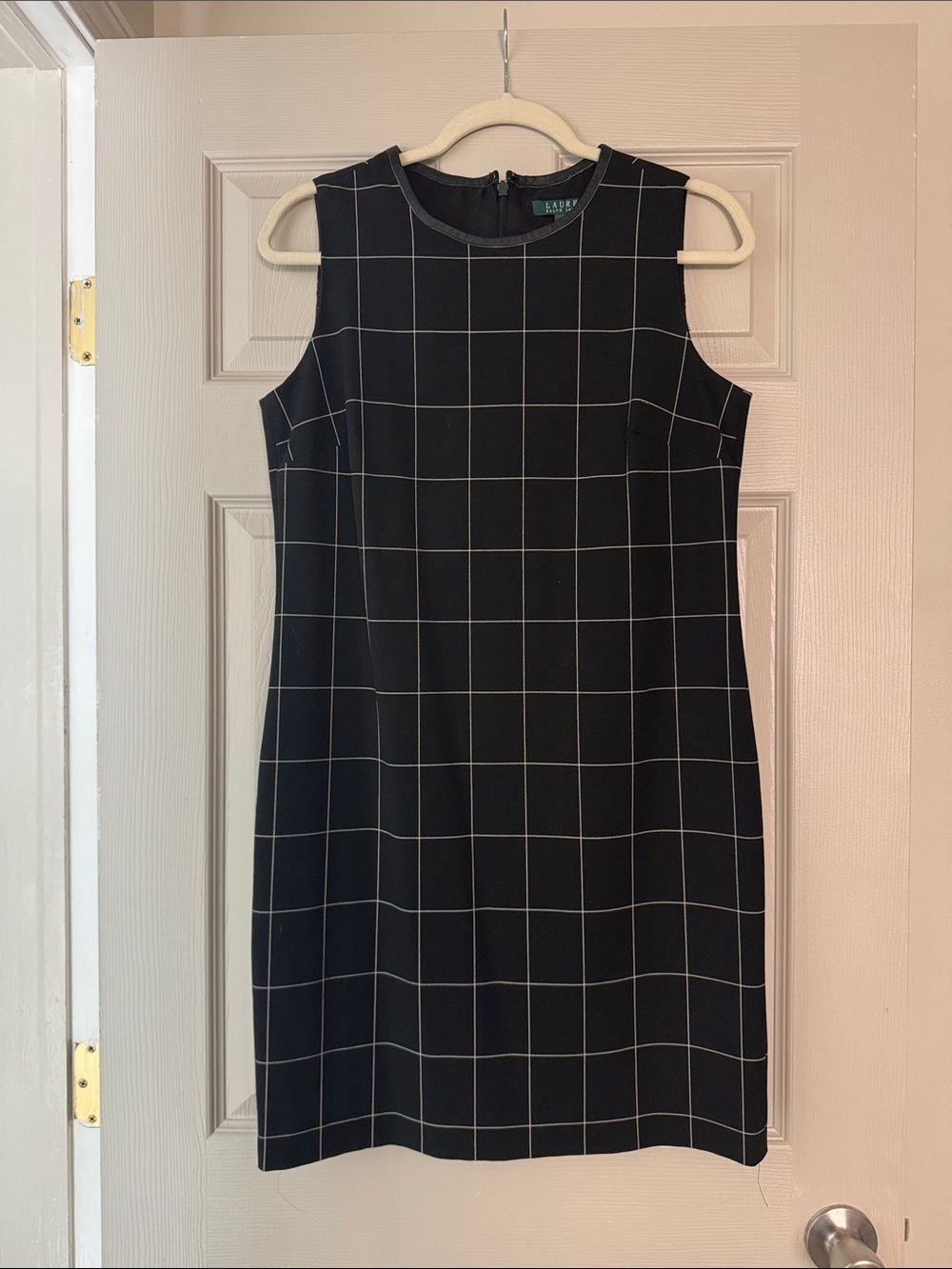 Lauren Ralph Lauren Black and White Sheath Midi Dress